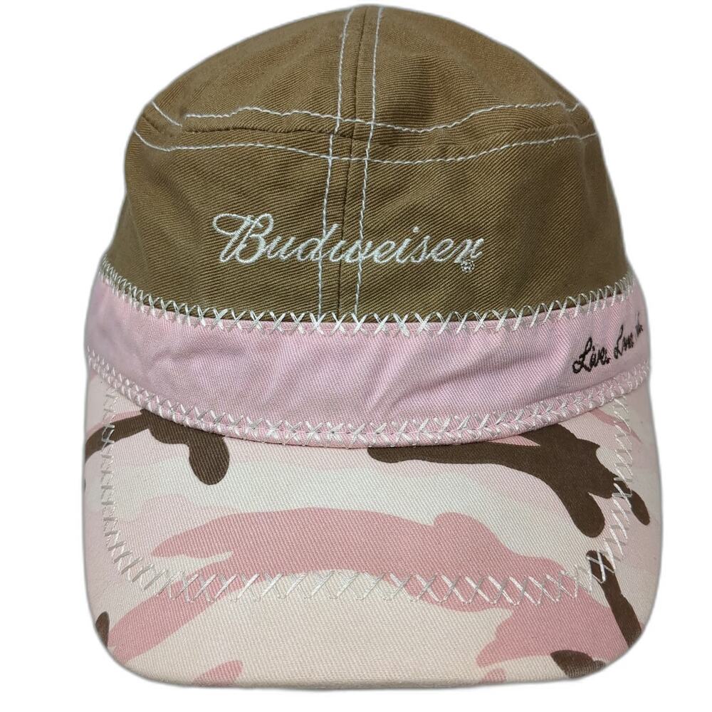 Paramount Outdoors Budweiser Army Cap Brown Pink Camo One Size Strapback Hat
